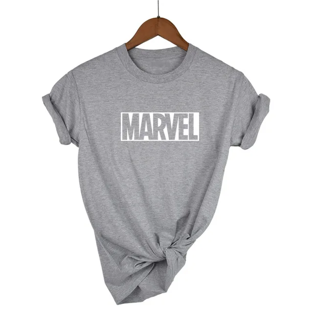 Новинка, модная футболка MARVEL, Мстители, бесконечные войны, Женская хлопковая футболка с коротким рукавом, повседневная мужская футболка marvel, футболки, топы - Цвет: Light Grey-W