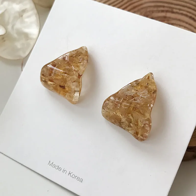 Корейская летняя крутая серьга полимерные акриловые прозрачные большие серьги