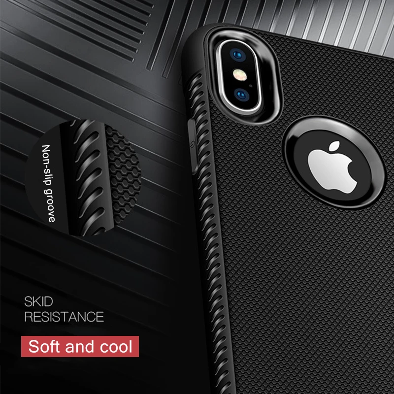 Rugged Case For iPhone X XR XS Max Cover Silicon Bumper Matte Cases 6S 6 7 8 Plus 7Plus 5 5S SE Shockproof Back |
