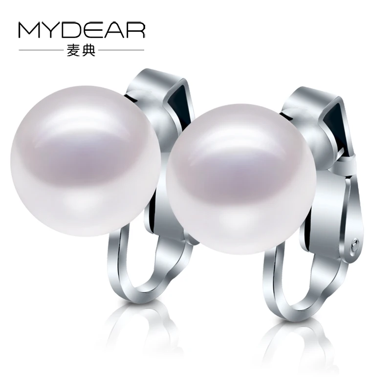 Mydear 2016 новые Для женщин Клипсы 100% натуральная 10-10.5 мм пресноводного жемчуга