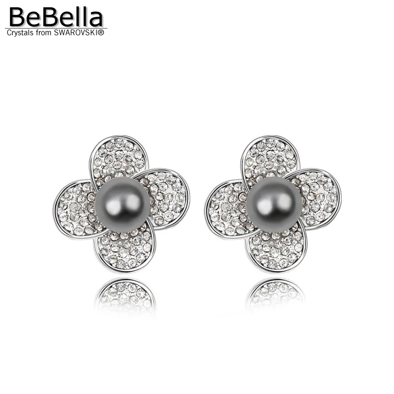 Женские серьги гвоздики с белым жемчугом и кристаллами|pearl earrings|earrings earringwomen pearl