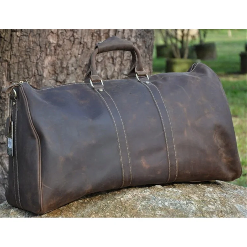 

Genuine Leather Travel Bags Men Hand Luggage Duffle Bag Packing Cubes Shoulder Sports Suitcase Big Totes Weekend Bag Reisetasche