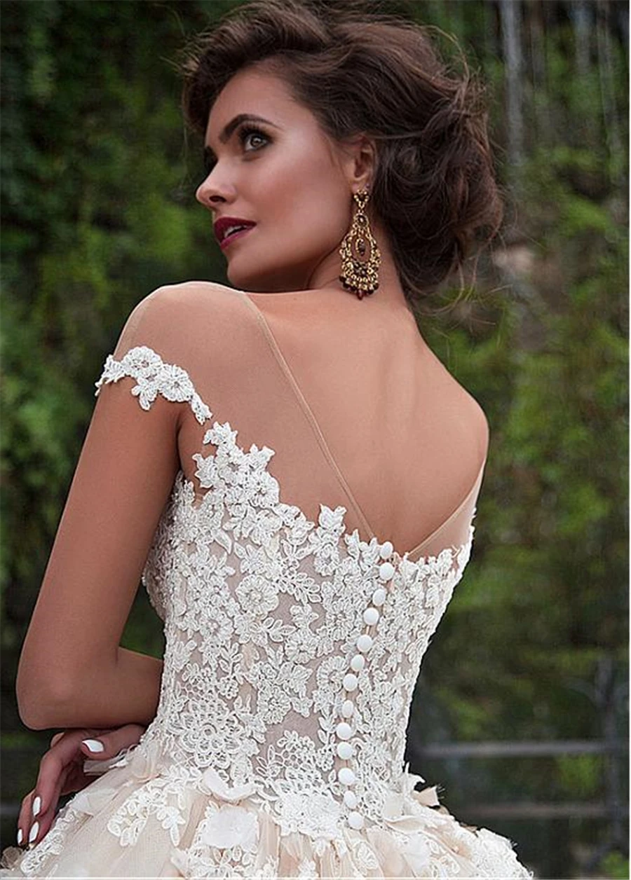 Robe de Mariage Hochzeitskleid сексуальные платья без спинки Brdial роскошное кружевное бальное
