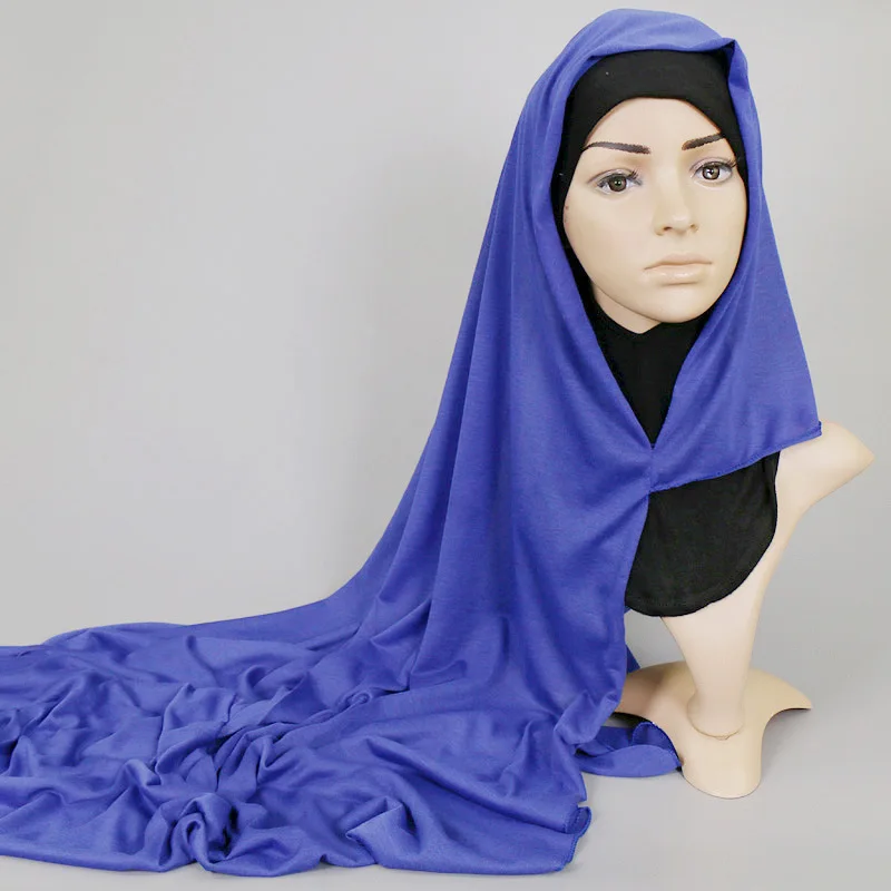 

85*180cm Muslim jersey Double Loop Instant hijab femme musulman headwrap islamic headscarf hijab cotton Modal shawl 1pcs/lot