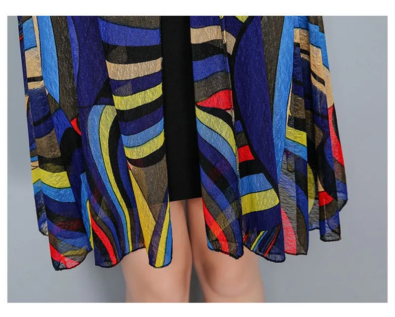 Женские блузы повседневные свободные длинные шифоновые кимоно кардиган Feminino с