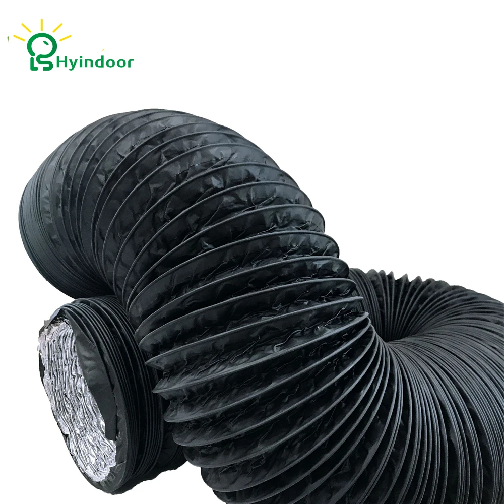 Hyindoor 6 дюймовый воздуховод 5 фута (2 м) длинный черный гибкий для вентиляции в