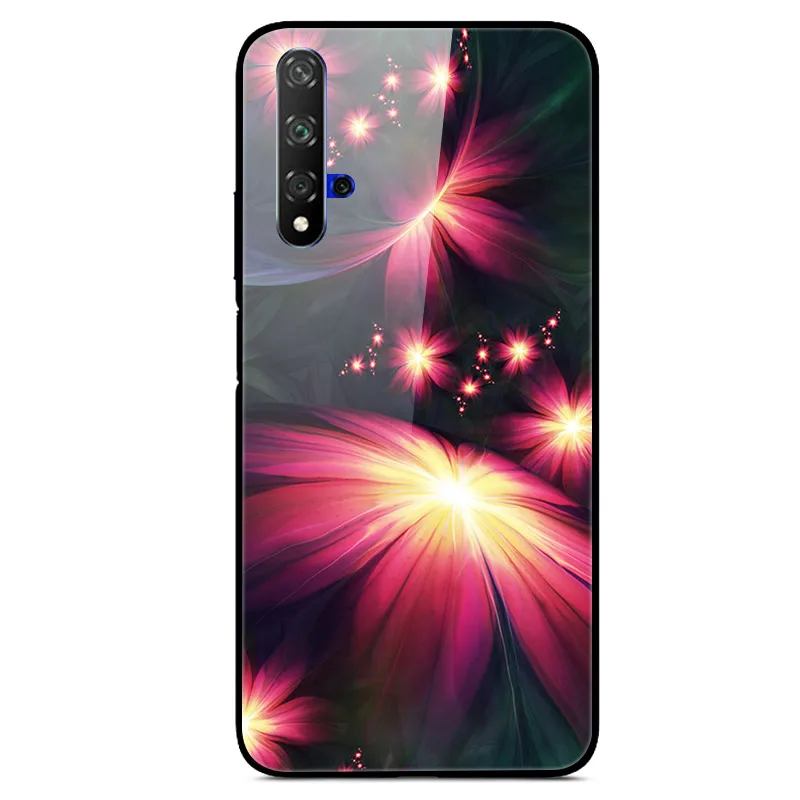Оранжевый Чехол для huawei Honor 20, Жесткий Чехол из закаленного стекла с принтом, чехол для huawei Honor 20 Pro Lite Honor20 YAL-L21Cover Fundas - Цвет: Оранжевый