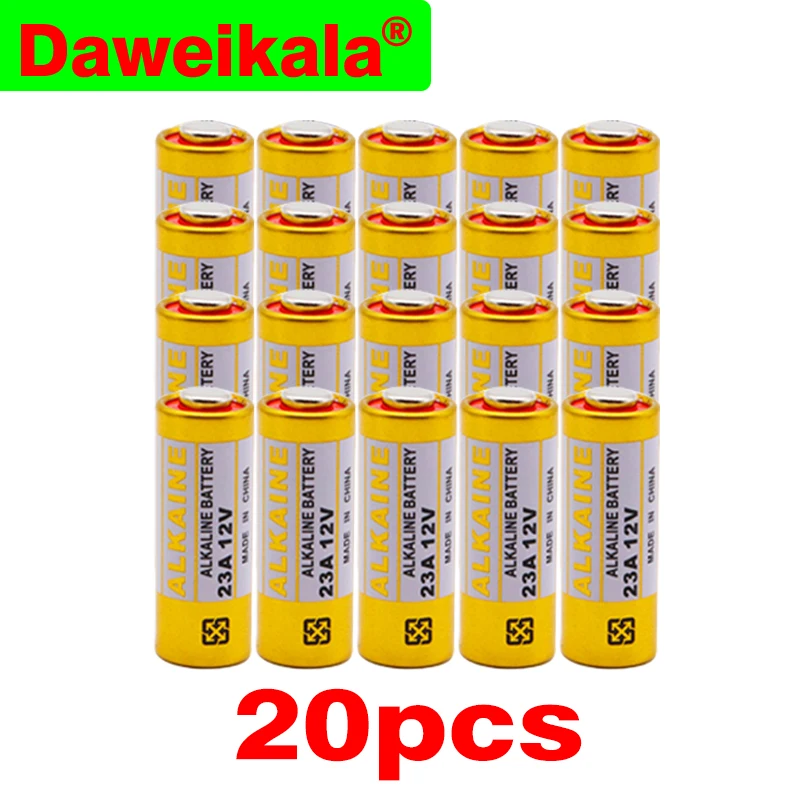 Daweikala новая 20 шт./лот 23A12V батарея маленькая 23A 12 В 21/23 A23 E23A MN21 MS21 V23GA L1028 Щелочная