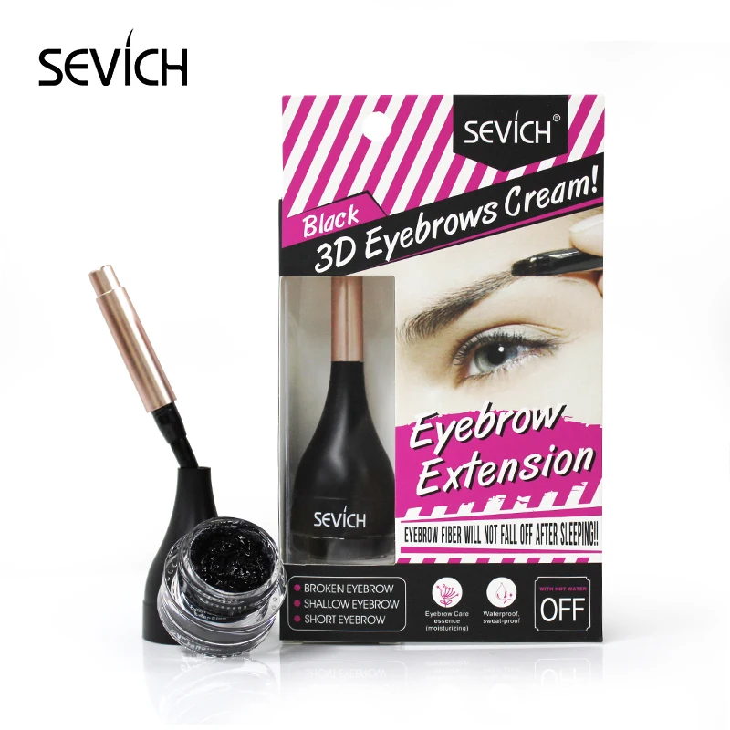 Sevich, 3D гель для наращивания бровей, волокно для наращивания бровей, щетка для наращивания волос, водостойкая кисть для мгновенного макияжа, инструмент для бровей, волосы для бровей
