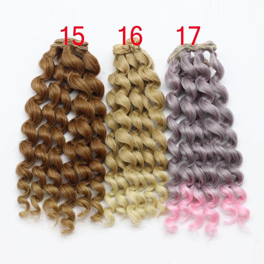 1 шт. 20 см длина отличная высокая qualtity толстые волосы куклы 1/3/1/4 1/6 BJD вьющиеся