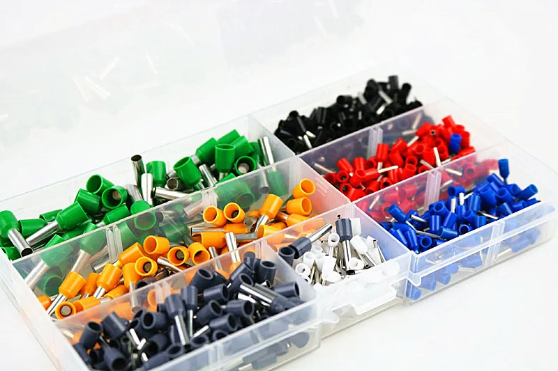 600 шт. набор изолированных концевых наконечников для проводов медный обжимной