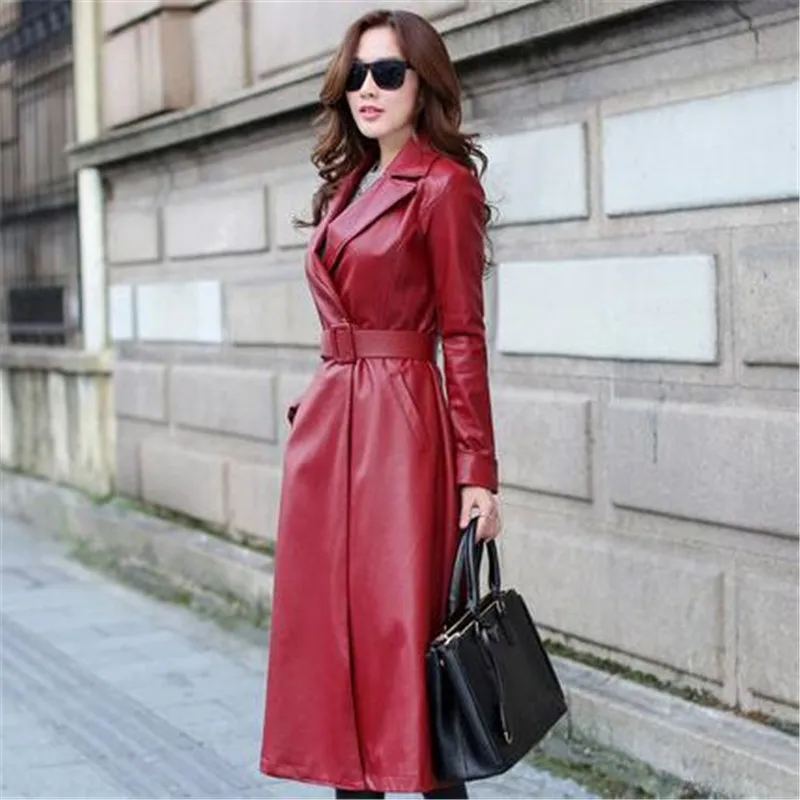 2019 Демисезонный Для женщин кожаная куртка мода высокого класса пальто из