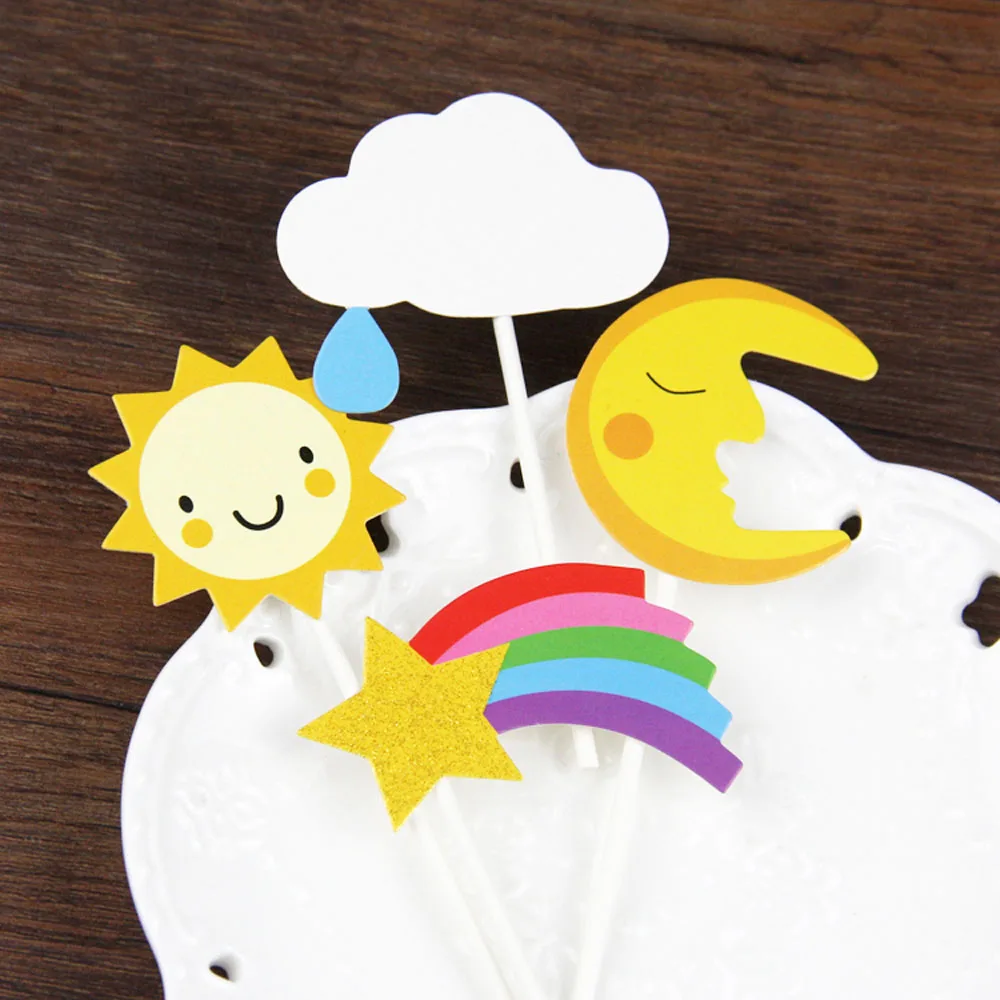 Маленькая sta/луна/солнце капкейк Топпер тема мультфильмы товары для вечерние