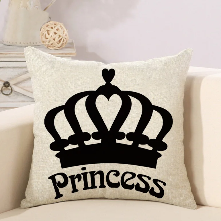 Горячая домашняя Подушка корона король пледы наволочка для украшения дома