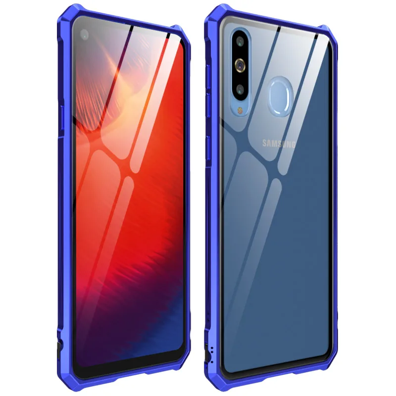 Роскошный металлический корпус для samsung Galaxy A8S прозрачная стеклянная задняя