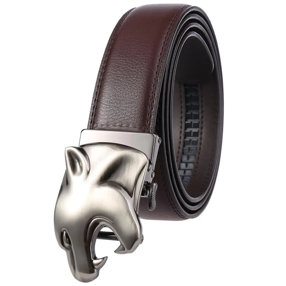 

2019 Good Quality Cow Genuine Leather Men Belts for Men Leopard Automatic Buckle Waist Strap Fashion Designer Cinto Masculino