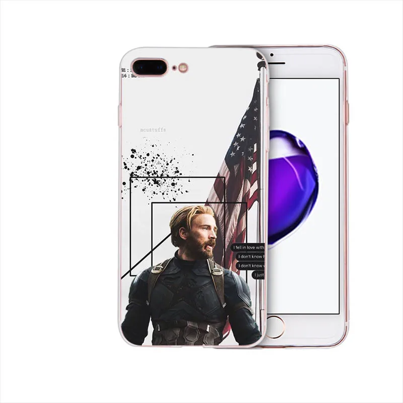 Криса Эванса Марвел Капитан Америка мягкий чехол для iPhone X чехол для телефона XS max XR 6plus 6s 6 Coque 5 5S SE 7 8 8plus 7plus Funda