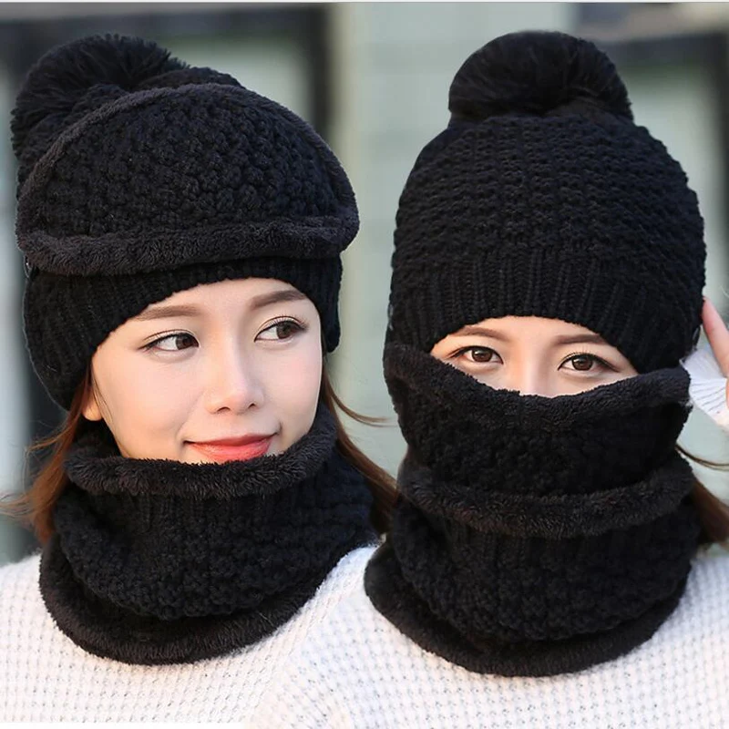 Горячая Распродажа 3 шт./компл. с большими помпонами мяч Балаклава шерстяной