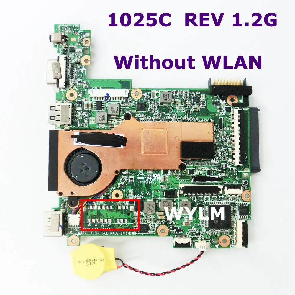 1025C без материнской платы LAN REV 1 2G для ASUS Материнская плата ноутбука DDR3 100%