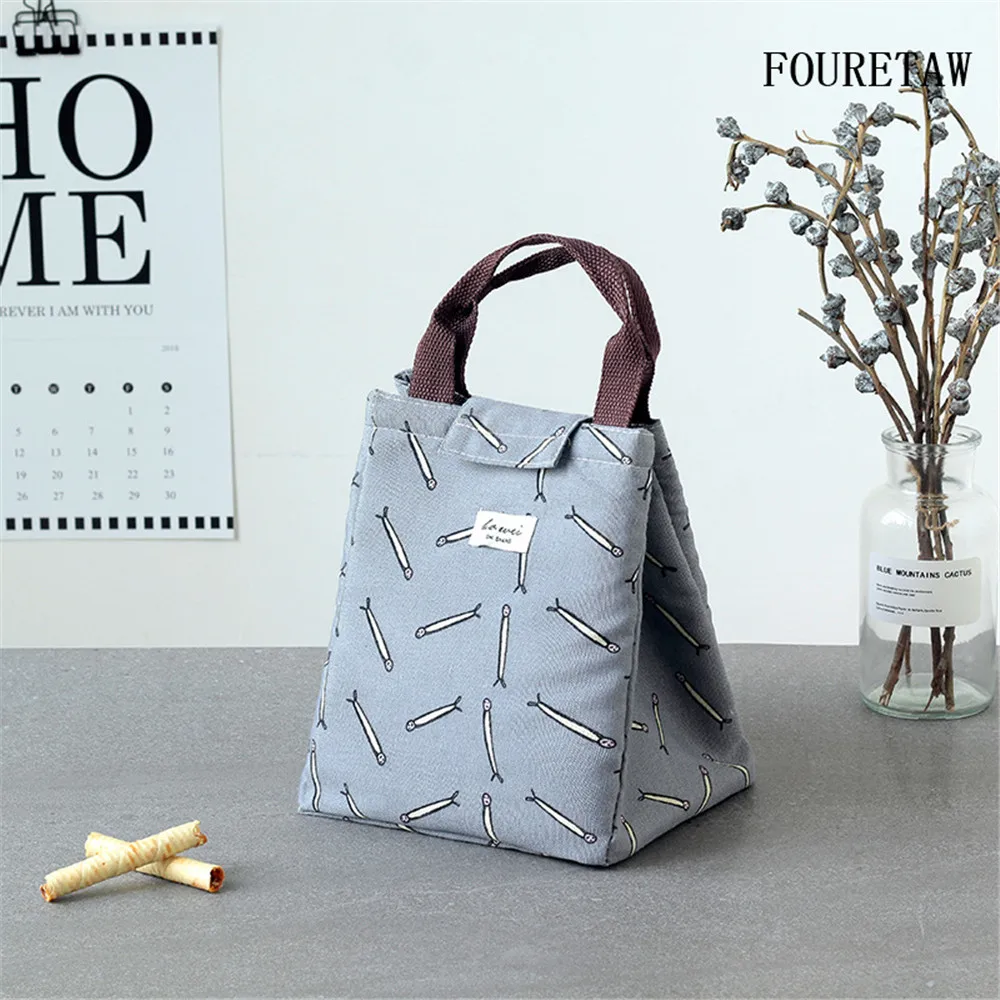 

Cute Cartoon Peach Saury Chick Tree Pattern Portable Lunch Bag Cooler Bag Thermal Insulation Bags Travel Picnic Food Lunch box