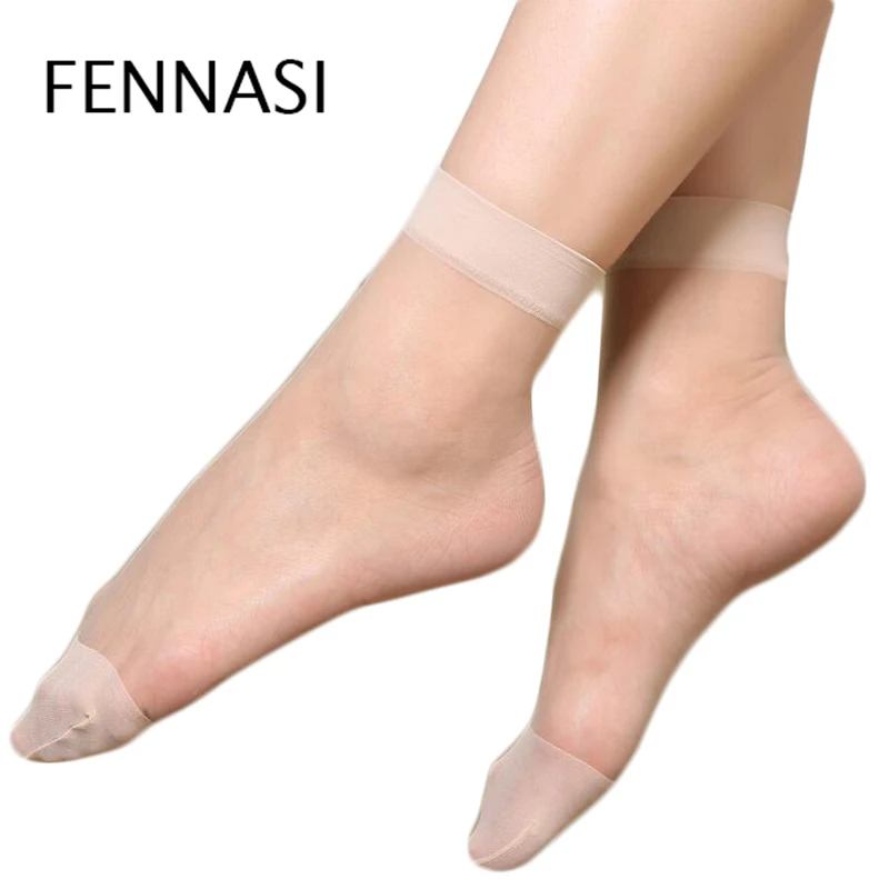 FENNASI, 10 пар, женские повседневные тонкие прозрачные носки, летние нейлоновые однотонные короткие женские колготки, женские плоские дезодорирующие носки