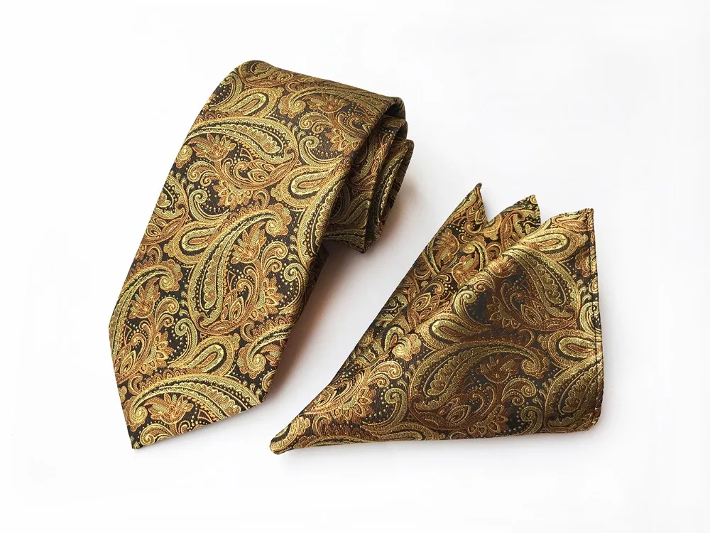 Gusleson 8 см классический галстук Hanky набор для мужской, карманный, квадратный плед Пейсли Цветочные жаккардовые галстуки для мужчин галстук платок Набор