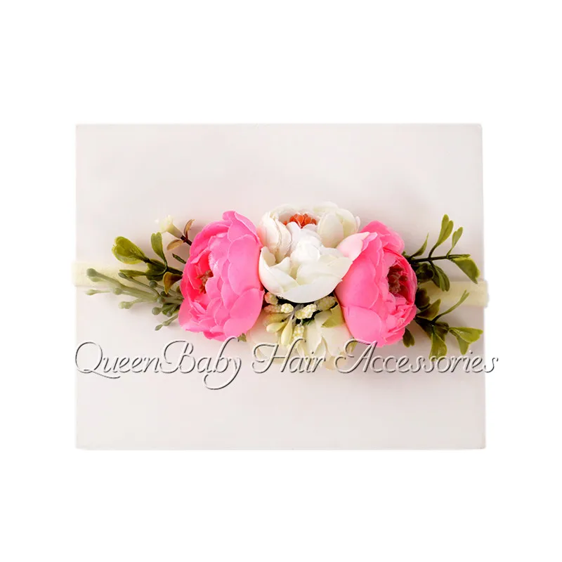 100pcs/lot Nylon Flower Headband Nylon Flower Crown Infant Hair Accessory One size fits More