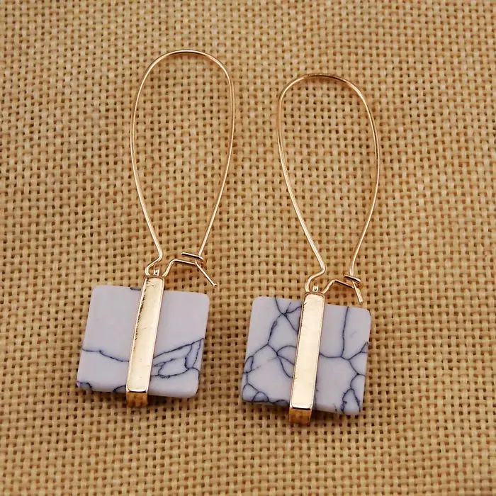 2016 модные женские Красивые Подвесные серьги мраморные восстанавливающие