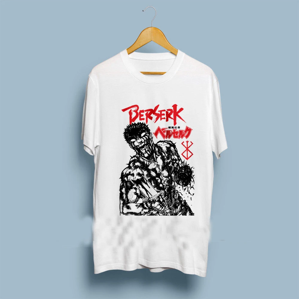 Мужская черная футболка с рисунком японского манги Berserk Gut футболки короткими