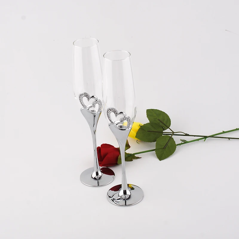 1 комплект хрустальные бокалы под шампанское на свадьбу тостовые флейты