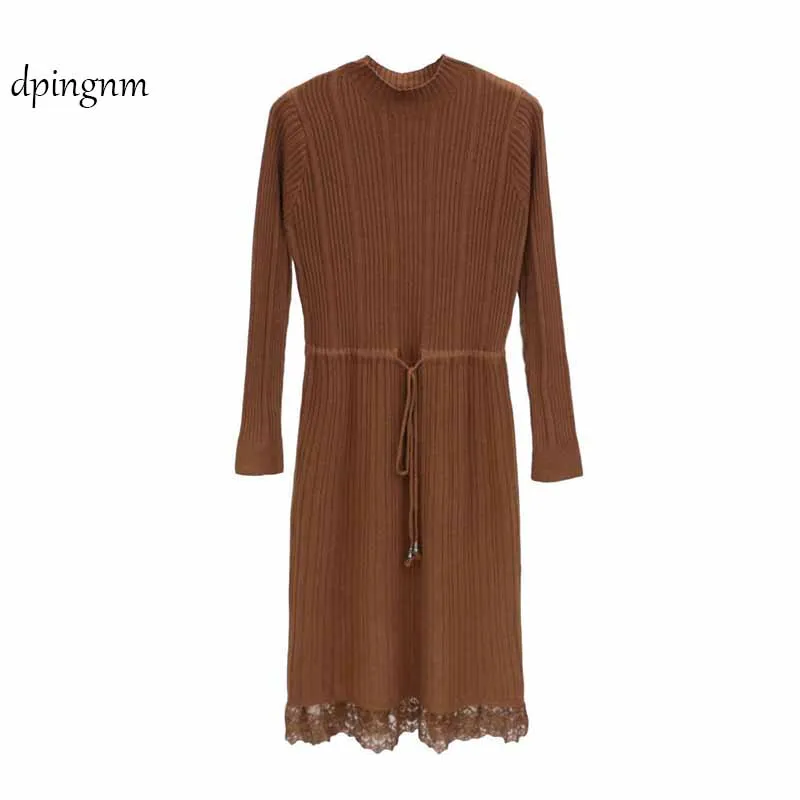 2018 New Autumn Women's Long Sweater Dress Casual Full Sleeves Female Loose Pullovers Women Fashion Casual O-Neck Dress