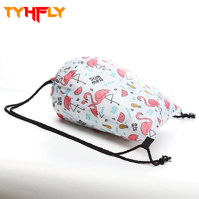 Малый 3D печати мешок Фламинго drawstring ткани сумки Рюкзак Мешок макияж школы Футбол