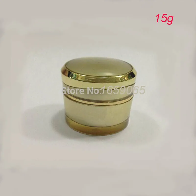 

New 15g ACRYLIC gold cream bottle sample jar cream jar Cosmetic Packaging Cosmetic Jar
