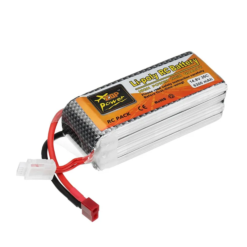High Quality ZOP Power 14.8V 6300mAh 35C 4S Rechargeable Lipo Battery T Plug for RC Car Airplane | Игрушки и хобби