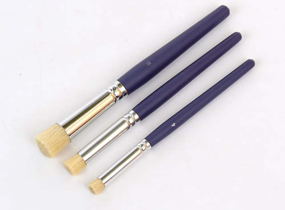 

3pcs/set hight quality Pebeo Bristles brush Fabric /Deco paint stencil brush handmade DIY pen stamp pen textile pigment
