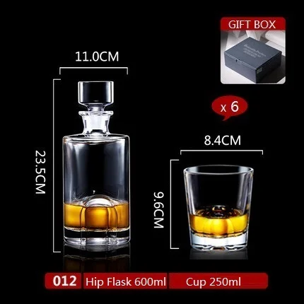 Grande Bling, набор колб для виски, графин, бутылка для виски с чашкой, хрустальный стеклянный контейнер для вина, XO, водка, питьевая Cu - Цвет: 012