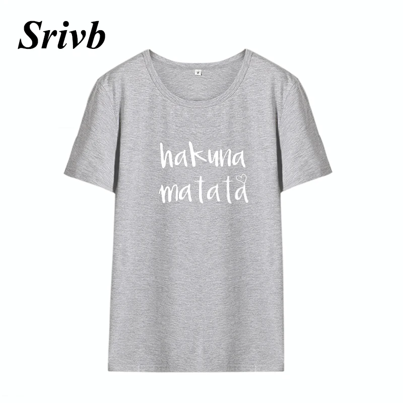 Srivb Hakuna Matata 2018 Летняя женская футболка в стиле хип-хоп больших размеров корейская