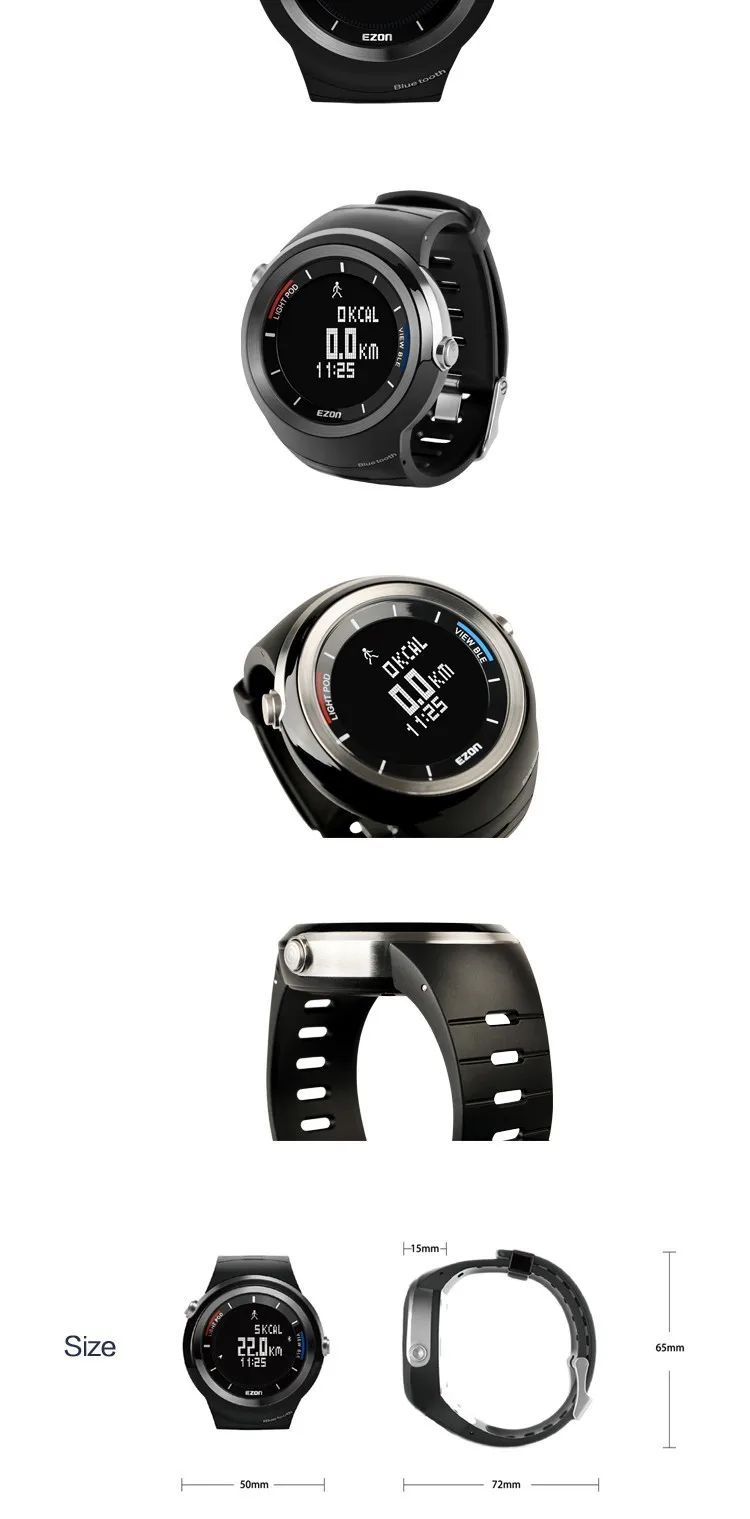 EZON Шагомер Смарт Bluetooth мужские спортивные часы водонепроницаемые 50 м Счетчик Калорий Цифровые часы для бега наручные часы Montre Homme