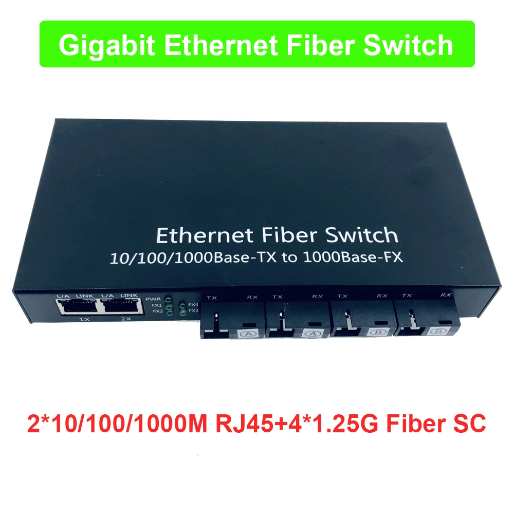Коммутатор Gigabit Ethernet промышленного класса 4 порта 1 25 ГГц волоконно оптический 2 RJ45