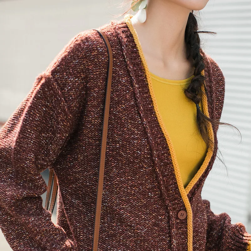 INMAN Winter Loose Style Off Shoulder Long Sleeve All Matched Cardigan Sweater |