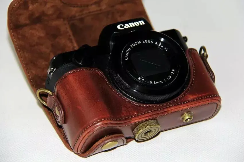 Чехол из искусственной кожи для камеры Canon Powershot G5X G-5X, винтажная сумка для камеры, чехол с ремешком