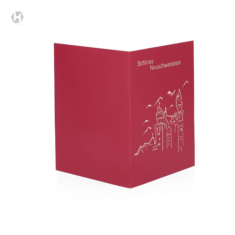 Сердце Луна Лебедь камень карты Лазерная резка 3d Бумага всплывающие с конвертом