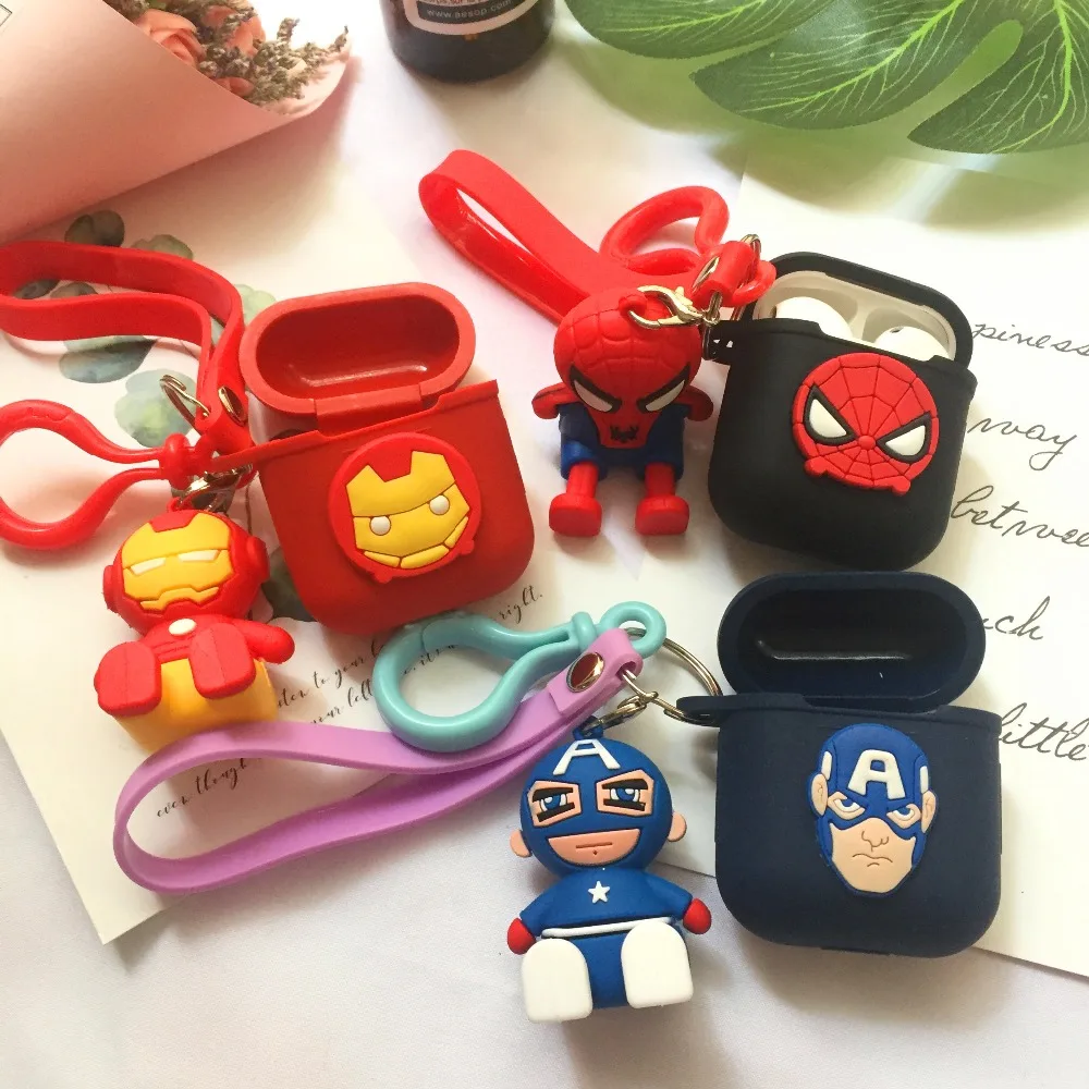 Силиконовый чехол для наушников Marvel с изображением Железного человека для Apple AirPods, ультратонкий милый чехол из ТПУ для зарядного устройства Airpods