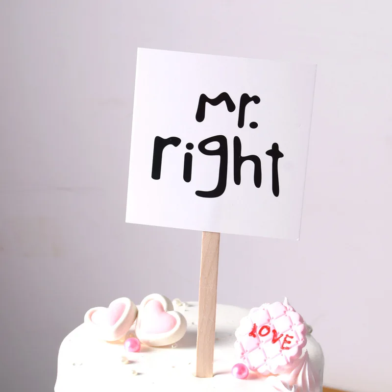 Свадебный торт с флагом MRS RIGHT украшение для самостоятельного изготовления новый