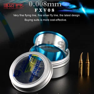 Механическая леска FXV08, тонкая Серебристая Летающая леска 0,008 мм 500 м, серебристая Летающая леска для процессора, паяльный шов для iphone, отпечаток пальца, обслуживание лески