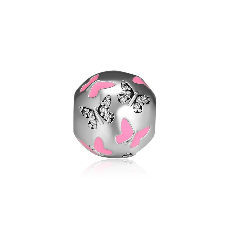 

Fits for Pandora Charms Bracelets Butterfly All Around Beads 100% 925 Sterling Silver Jewelry Free Shipping