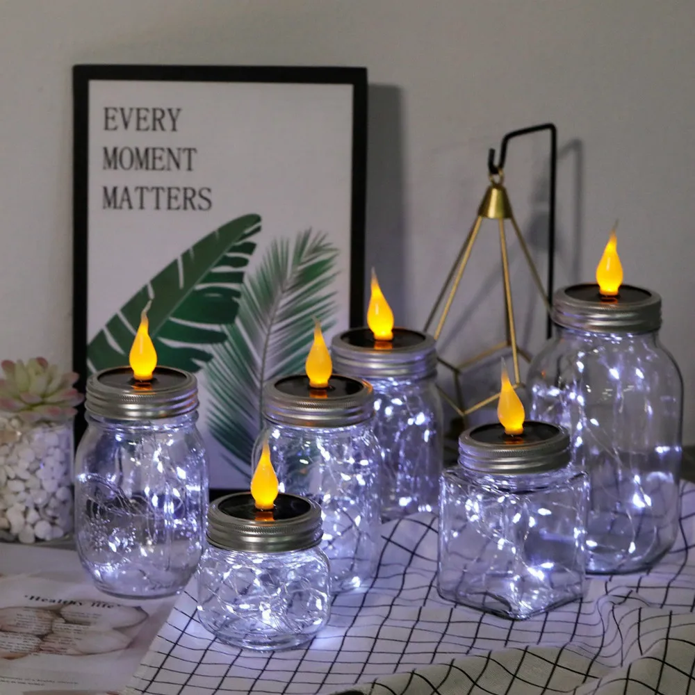 6 шт. Солнечный Mason Jar Insert светодиодный 20 светодиодный s Mason Jar Солнечный мини струнный светильник для стеклянного Mason