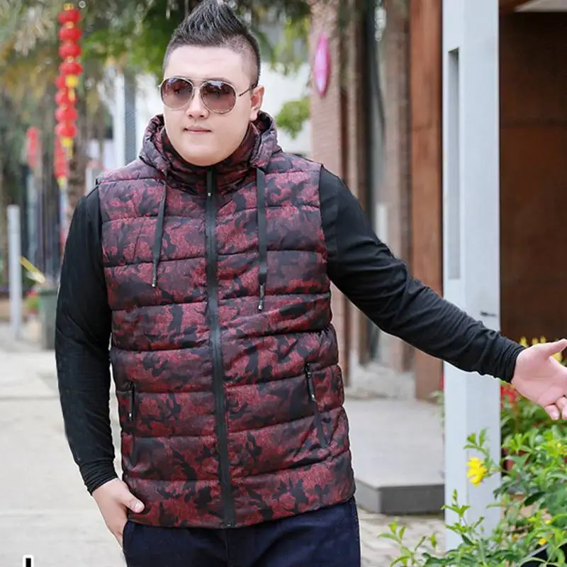 FAISIENS мужские и женские жилеты с капюшоном больших размеров 7XL 8XL 9XL хипстерский зимний осенний теплый жилет спортивная одежда красный хлопковый Повседневный жилет
