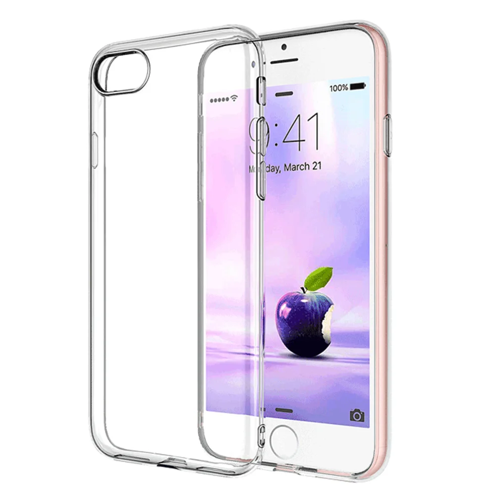 Модный прозрачный чехол для телефона iphone TPU Мягкий тонкий сотового Прозрачный
