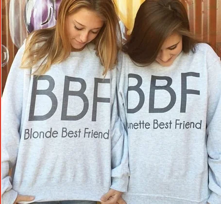 Толстовки с надписью Best friend Дружба свитшоты женские повседневные милые модные